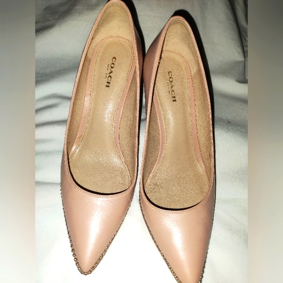COACH Waverly Leather Pump Beechwood Sz  9B - Picture 1 of 9